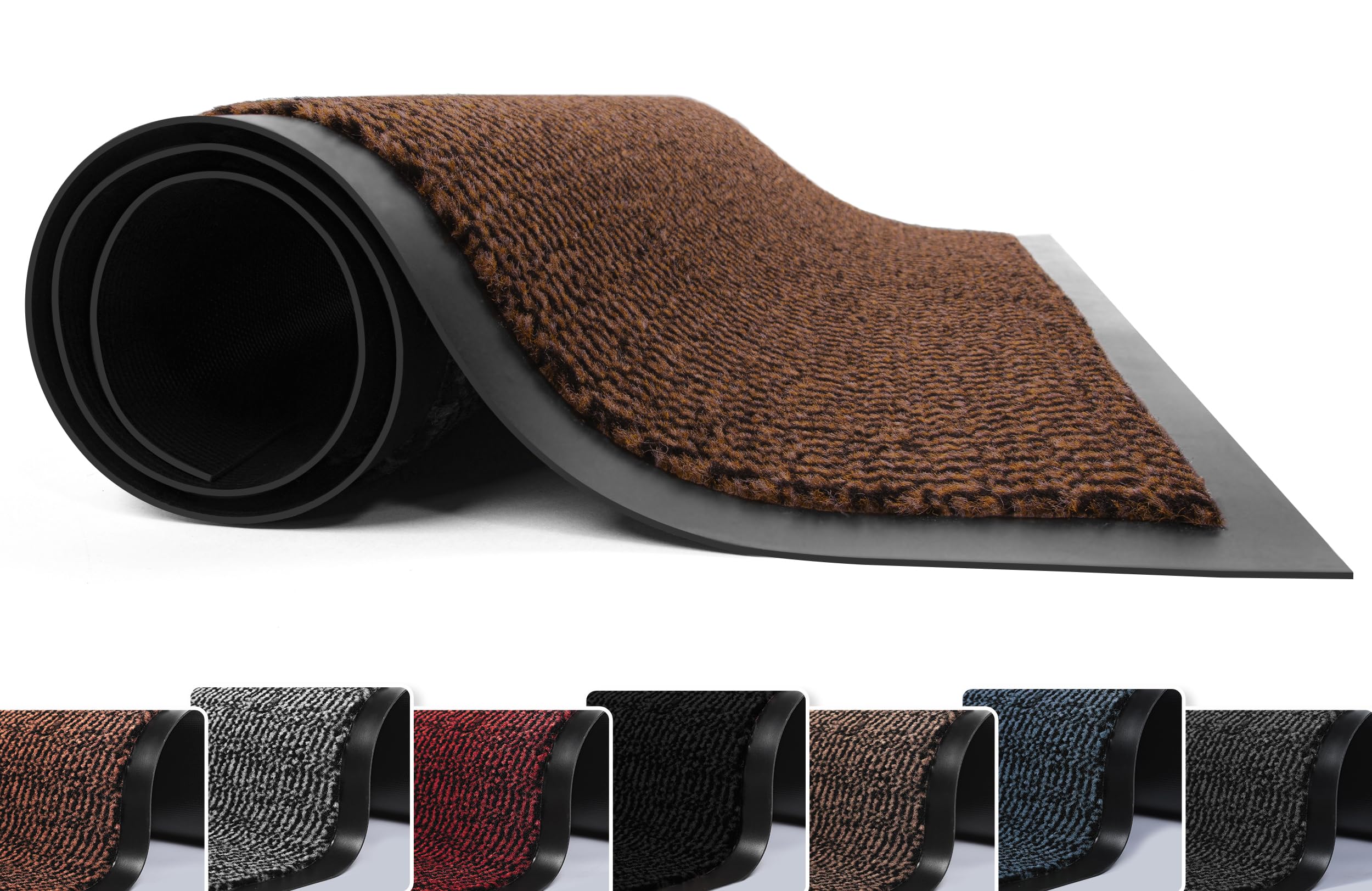 FB FunkyBuys Washable Door Mats - Heavy Duty, Non-Slippery & Stylish Floor Mat - Door mat indoor Large Rubber Indoor & Outdoor Doormats for Perfect Dust Grabbing (Rust-waved, 45 x 75 CM) — image 1