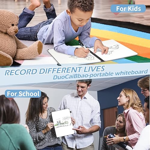 Miniatura 4 de Mini pizarra blanca de 12 x 9 pulgadas, pequeña pizarra blanca de borrado en seco, cuaderno borrable plegable, soporte para pizarra blanca, pizarra