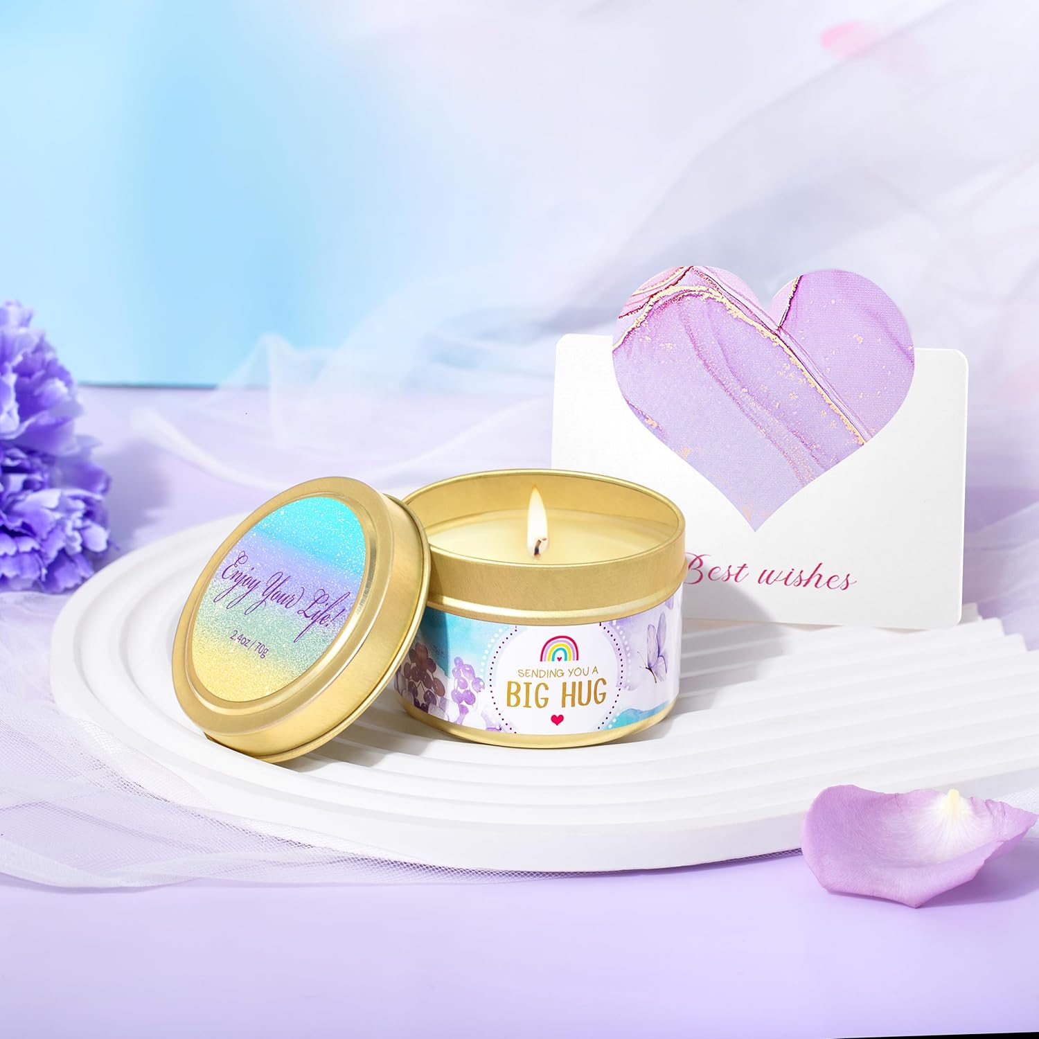 Gifts for Women, Get Well Soon Care Package,Feel Better Gifts for Women 8pcs Lavender Birthday Baskets for Her Mom, Sister, Female Friends - Image 4