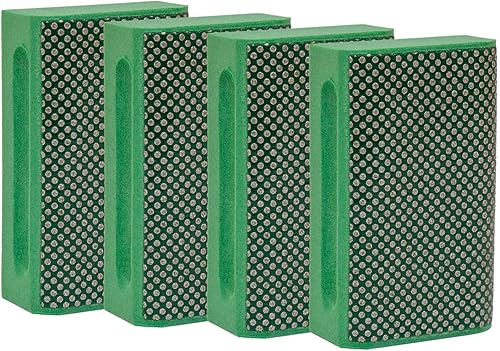 KGS Almohadillas para pulir a mano con diamantes PRO bordes curvos (paquete de 4, grano 60 (verde)) Grano 60 (verde),Juego de combinación (grano 60,