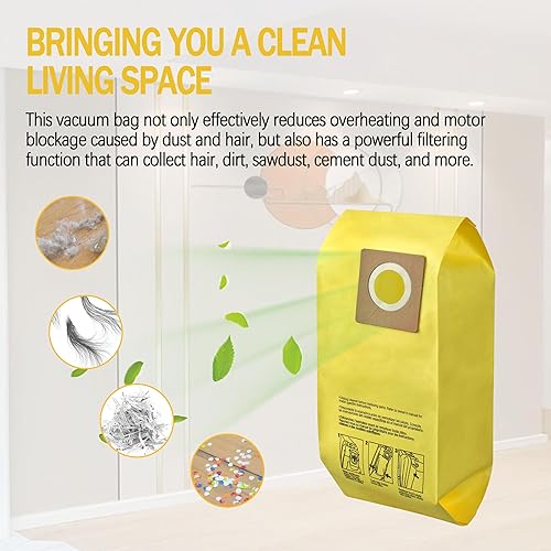 Miniatura 6 de 10 bolsas de vacío AH10243 para Hoover Commercial CU2 HushTone, pieza de repuesto CH54013 CH54015 CH54113 CH54115, amarillo