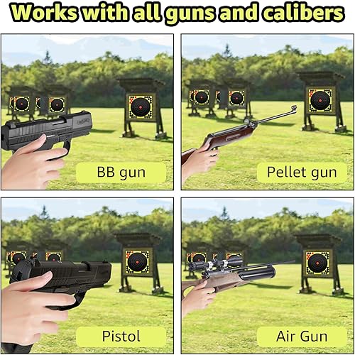 Miniatura 7 de 50 objetivos de disparo autoadhesivos, blancos de papel de 10 pulgadas con parches de cobertura, blanco de papel para pistola, pistola, rifle,