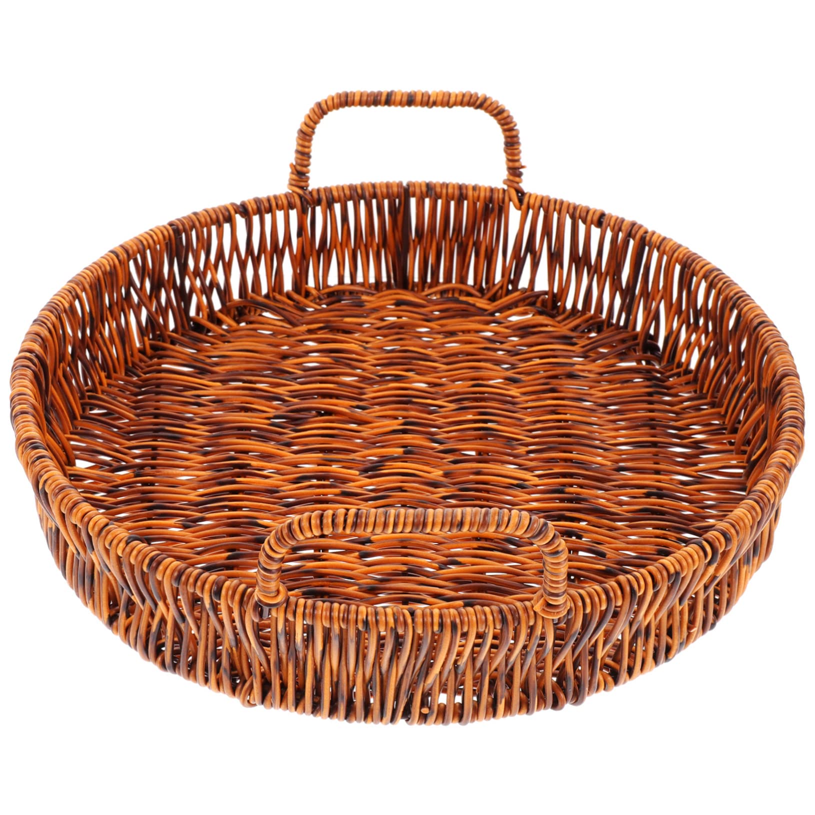 Cesta tejida de ratán PP frutero vintage para pan y mesa