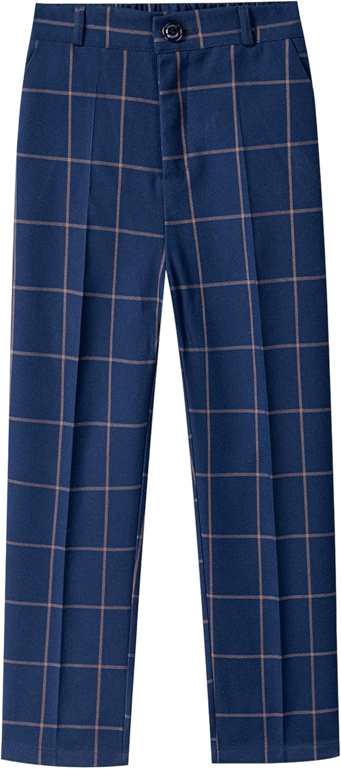 Boys Suits Slim Fit Toddler Formal Plaid Striped Tuxedo Suit Set Kids Wedding Outfit Communion Dress Clothes - Image 3