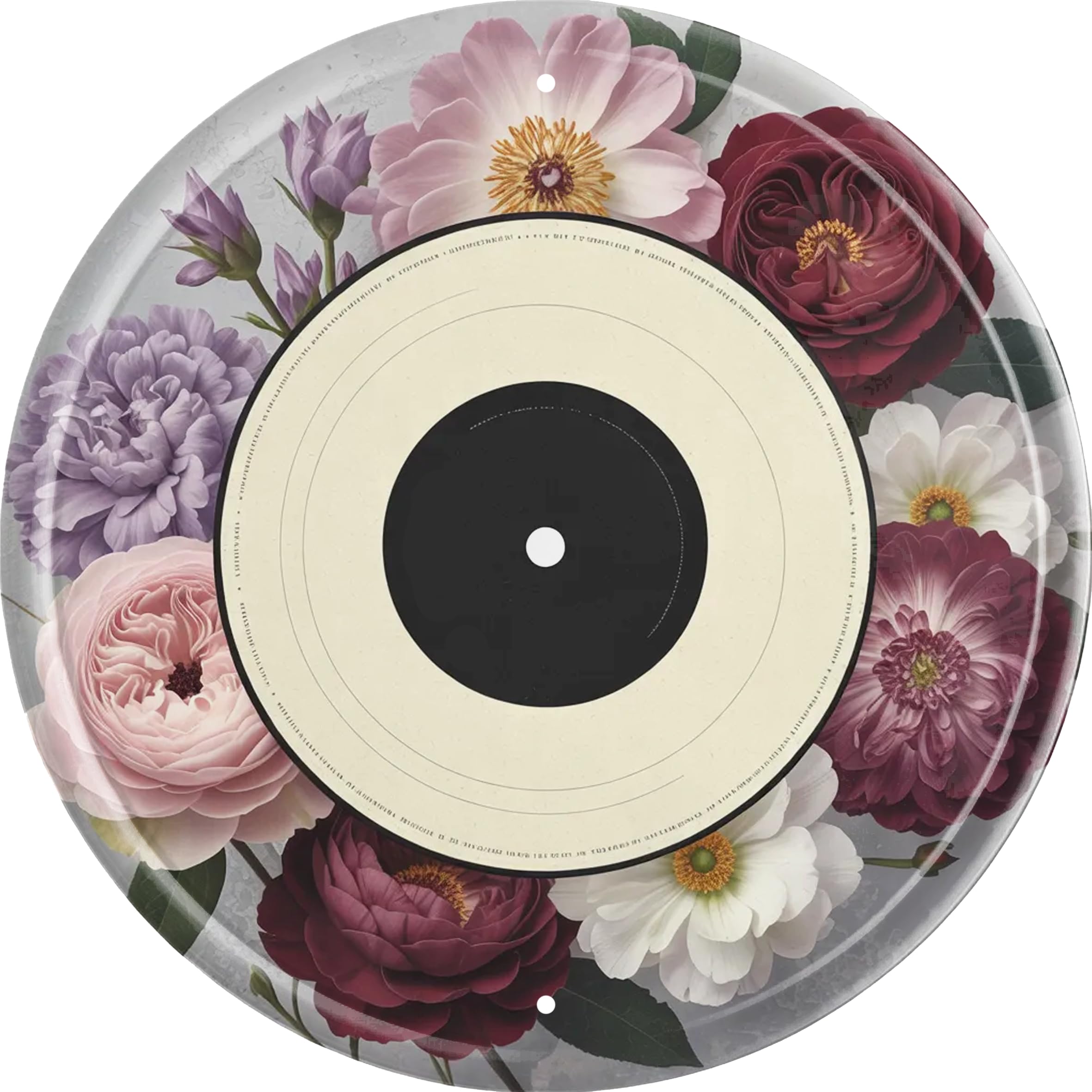 Vinyl Record Rose Metal Sign 8x8in Round Music Plaque for Studio Wall Decor Gift