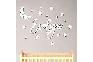 Personalized Custom Wood Name Sign with Stars Nursery Wall Decor