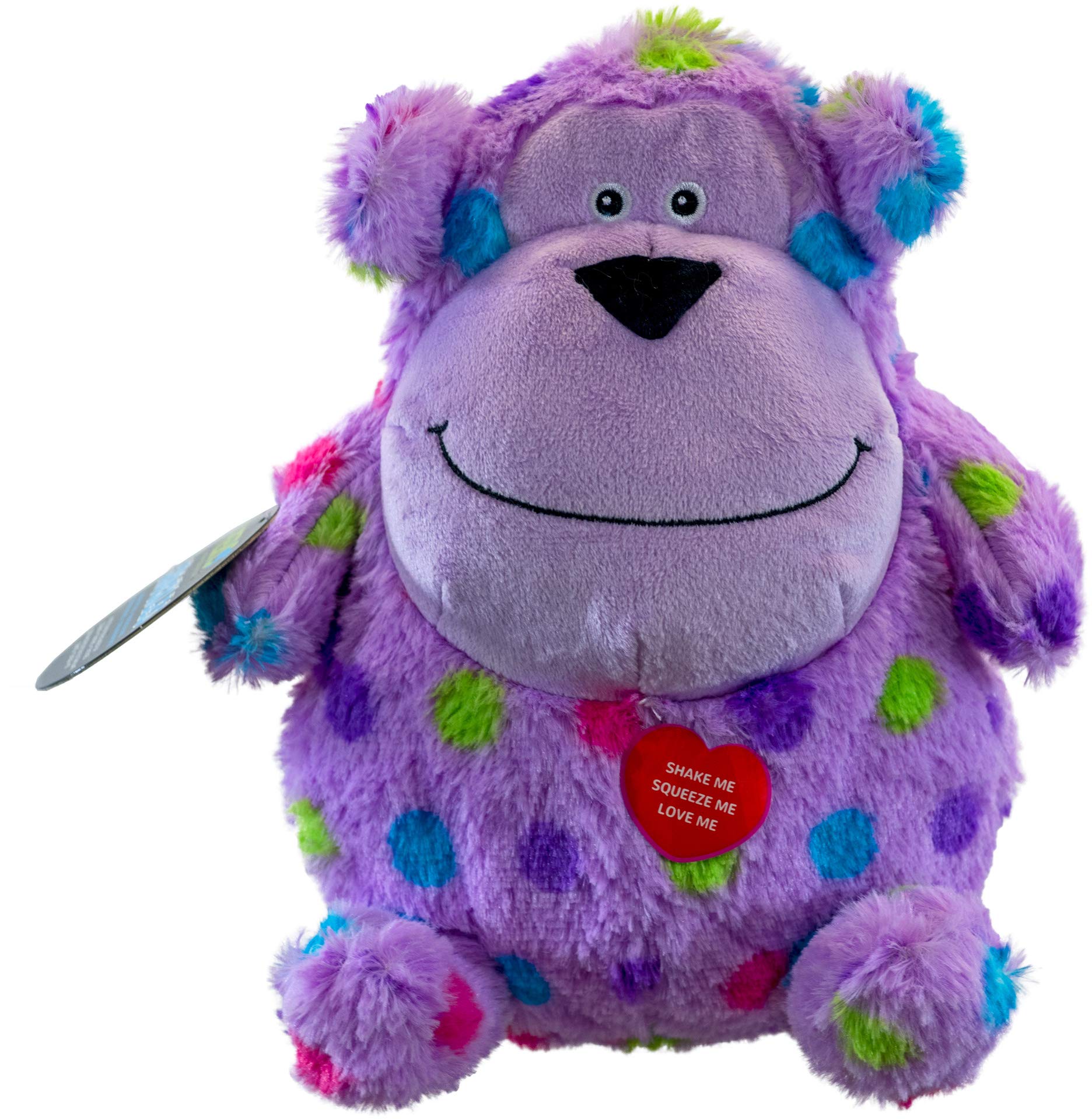 Hero - Chuckles Bellies - Polka-Dotted Monkey Plush Dog Toy - Dog Squeaky Toys - Durable Stuffed Animal with 3 in 1 Squeaker