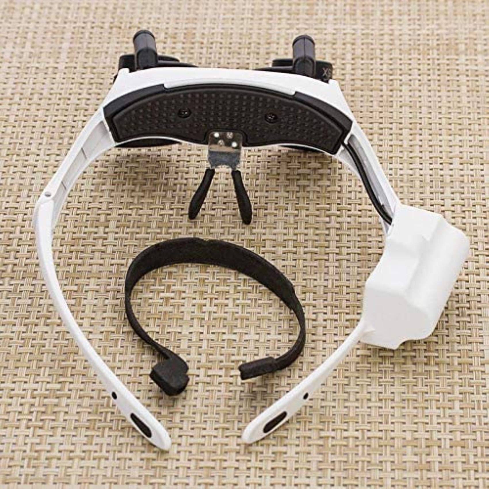 Lupa De Diadema Manos Libres con Luz Led, Lupa De Cabeza Iluminada, Lupa para Reparación De Relojes con Luz, Aumento De 10X A 25X, Plástico Abs, Lente De Resina Óptica.