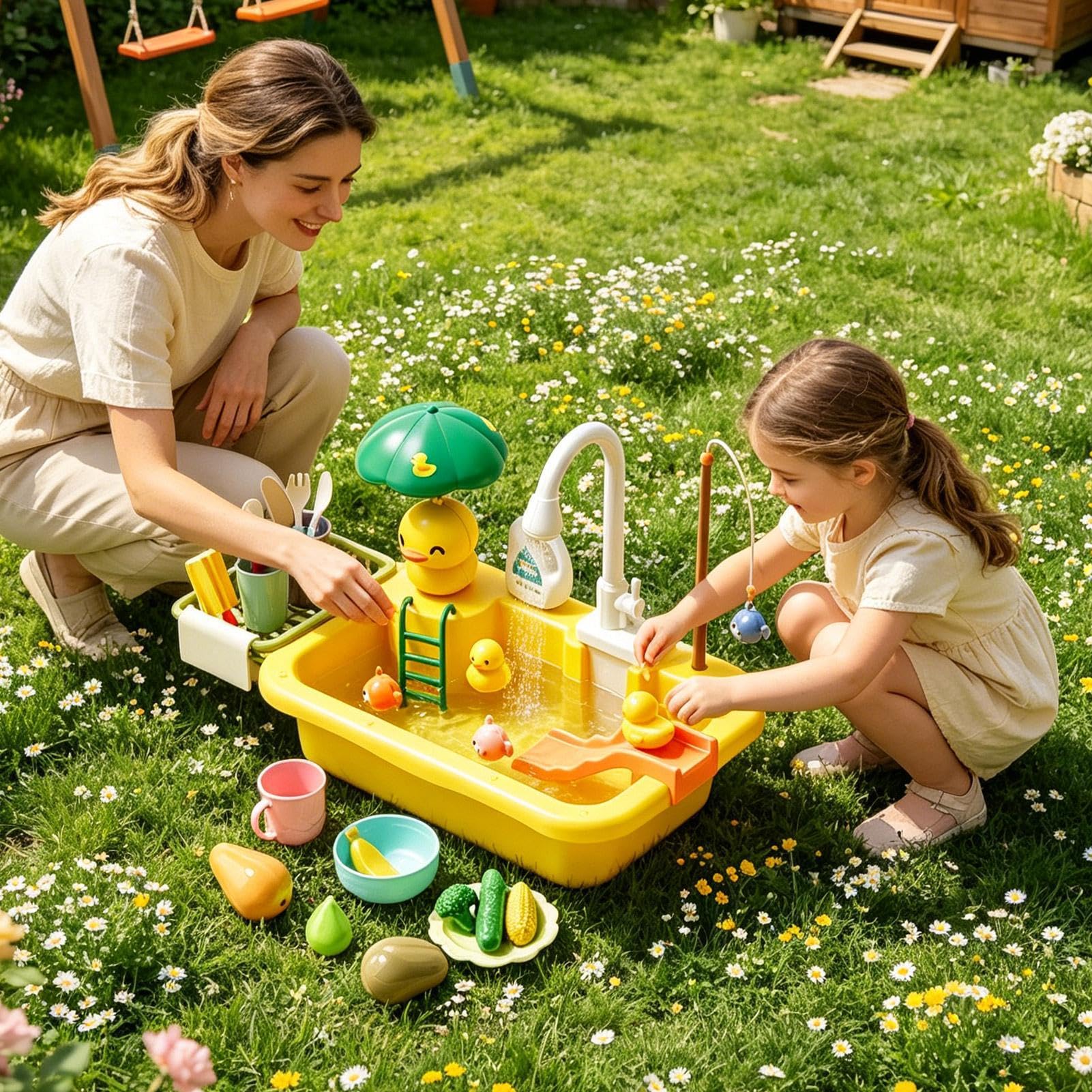 Generisch Kinder Wasserspieltisch für draußen Garten-Pool-Spielzeug | Sommer--Wasserspieltisch für , Garten, Terrasse, , Camping, Kita, Zuhause, Badezimmer, Spielzimmer, Urlaub, Geburtstag