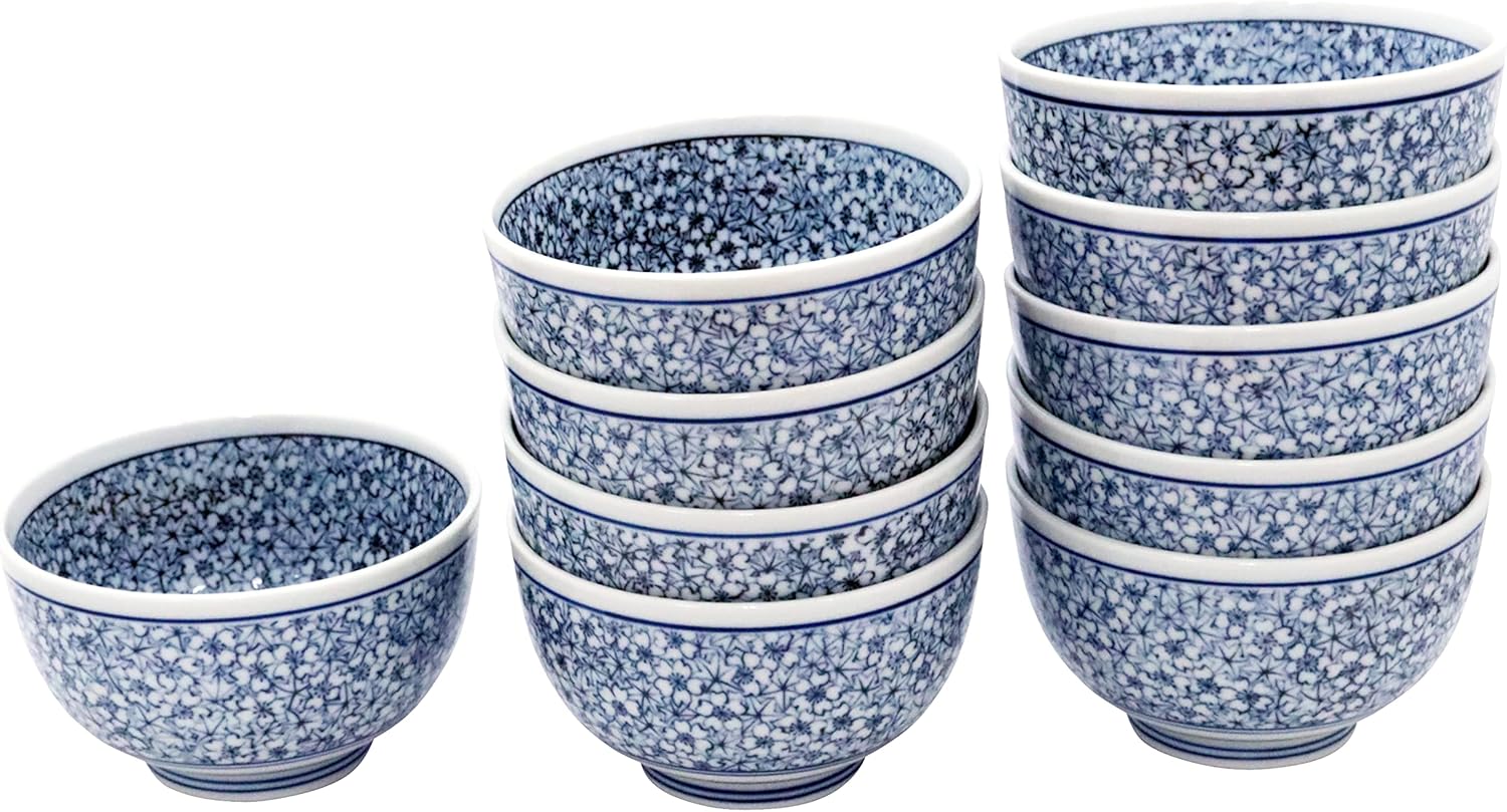 Mino Ware (Amazon.co.jp Exclusive) (Commercial Set) Long-established Teishoku Restaurant Donburi Kyodon Yoshino 4.0 Kyodon, Made in Japan, 10 Pieces