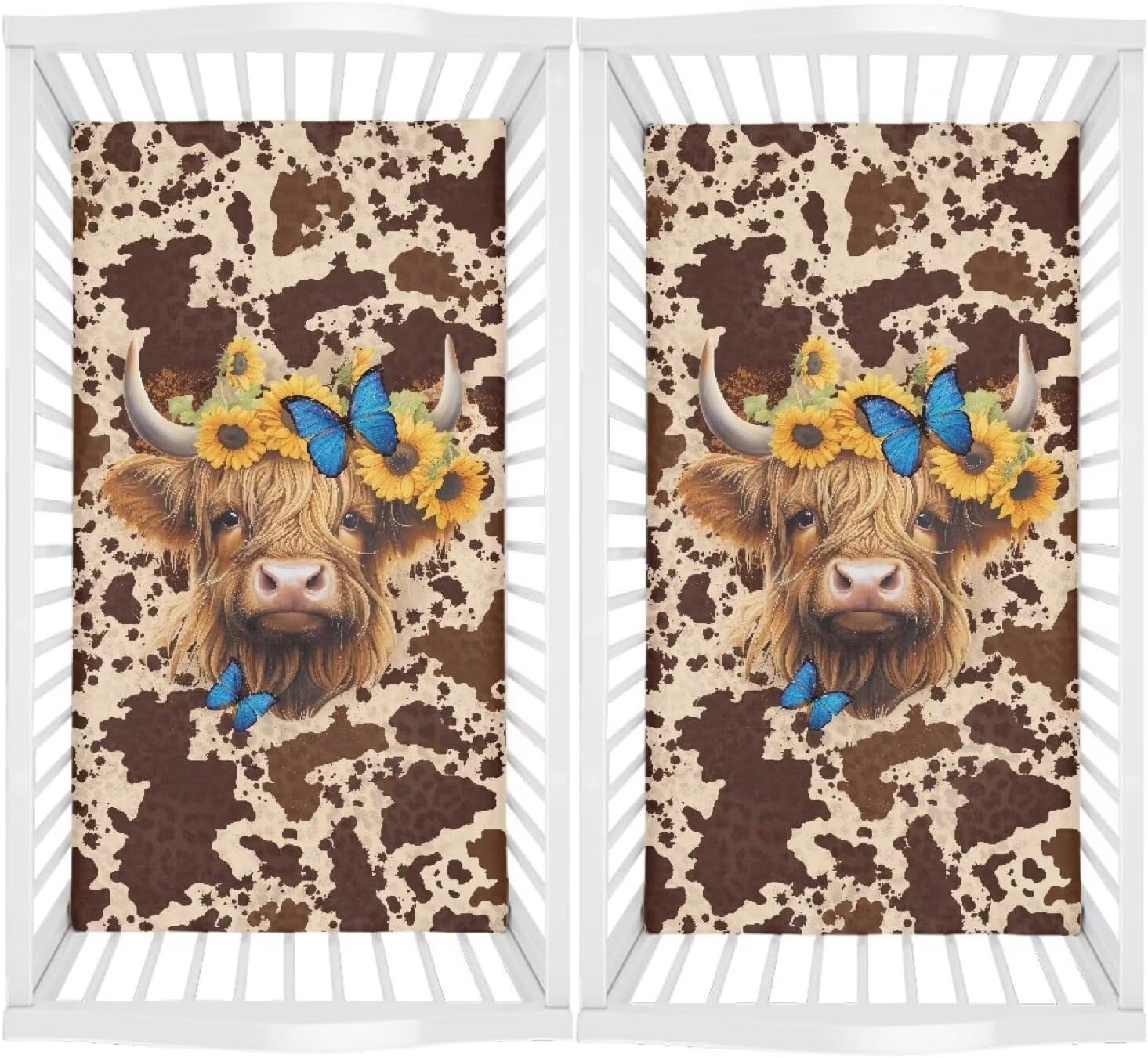 Dog Paws Print Bassinet Fitted Sheets for Baby Bedside Bassinet & Bedside Sleeper 2 Packs Diaper Changing Pad Covers with Elastic Edges
