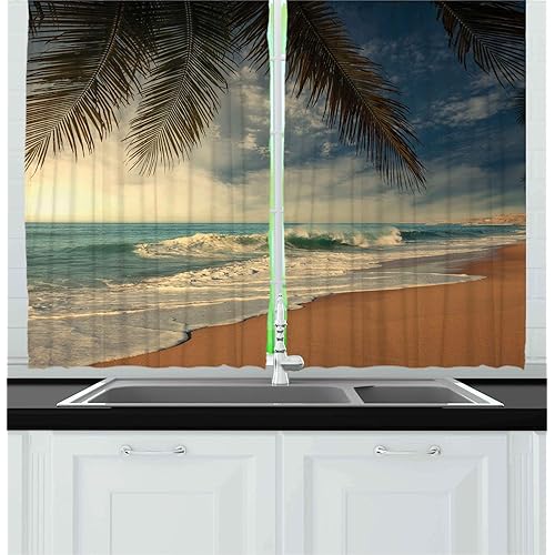 Beach Kitchen Curtains Amazon Com