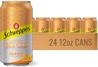 Schweppes Orange Sparkling Seltzer Water - 24, 12oz cans - Zesty Orange Flavor - Perfect Alone or Mixed - 24 Cans