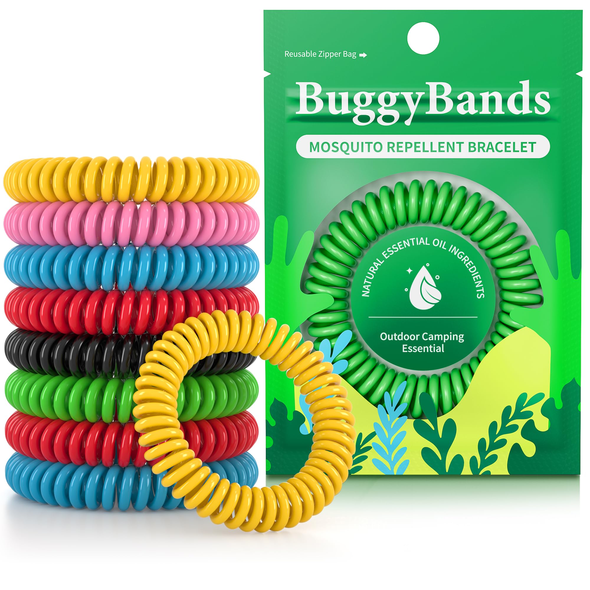 BuggyBands 30 Pack DEET-Free Mosquito Repellent Bracelets for Adults &amp; Kids