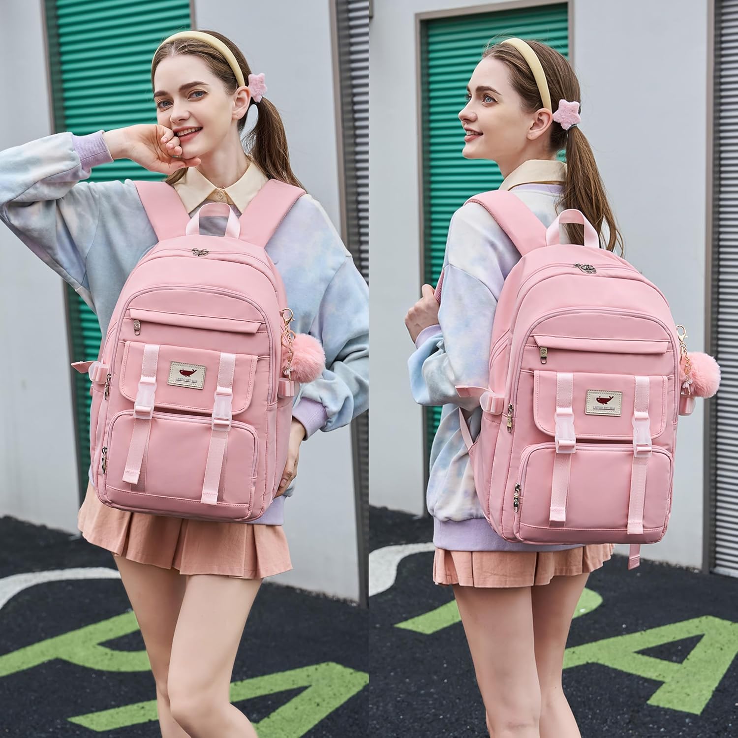 LXYGD Backpack for Teen Girls Laptop Backpacks 15.6 Inch School Bag for Students Women College Bookbag Travel Daypack (Pink) - Image 7