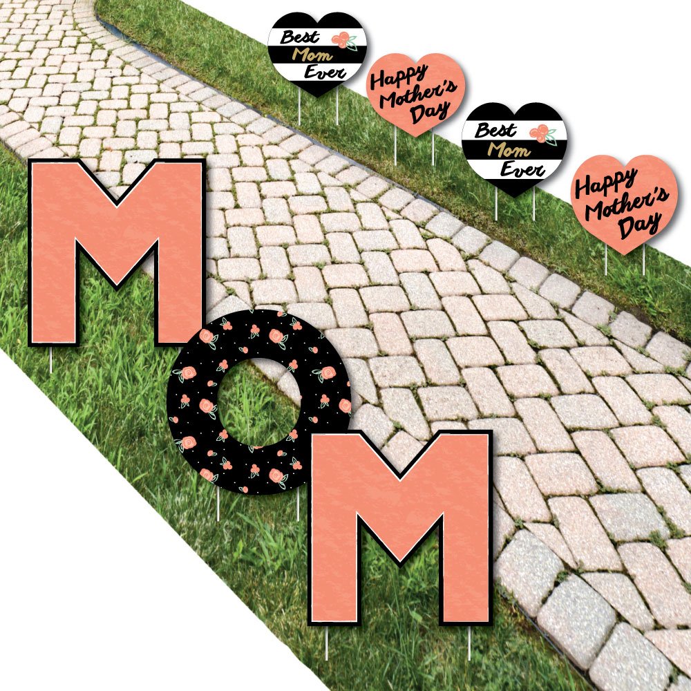 Big Dot of Happiness Best Mom Ever - Yard Sign Outdoor Lawn Decorations - Happy Mother's Day Yard Signs - Mom