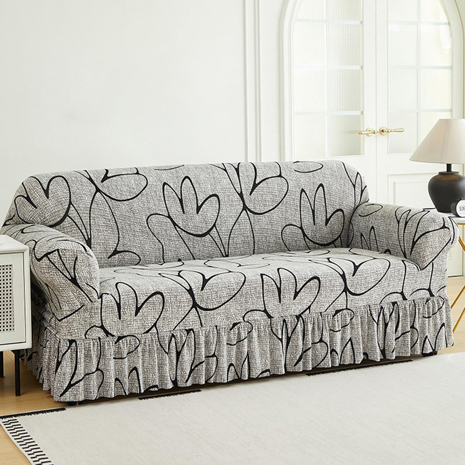 Yujoqup G Sofa Cover 1 2 3 4 Seater, High Stretch Printed Couch Covers Universal Washable Sofa Slipcovers For Loveseat, Settee(Size:triple (185-230Cm),Color:g)
