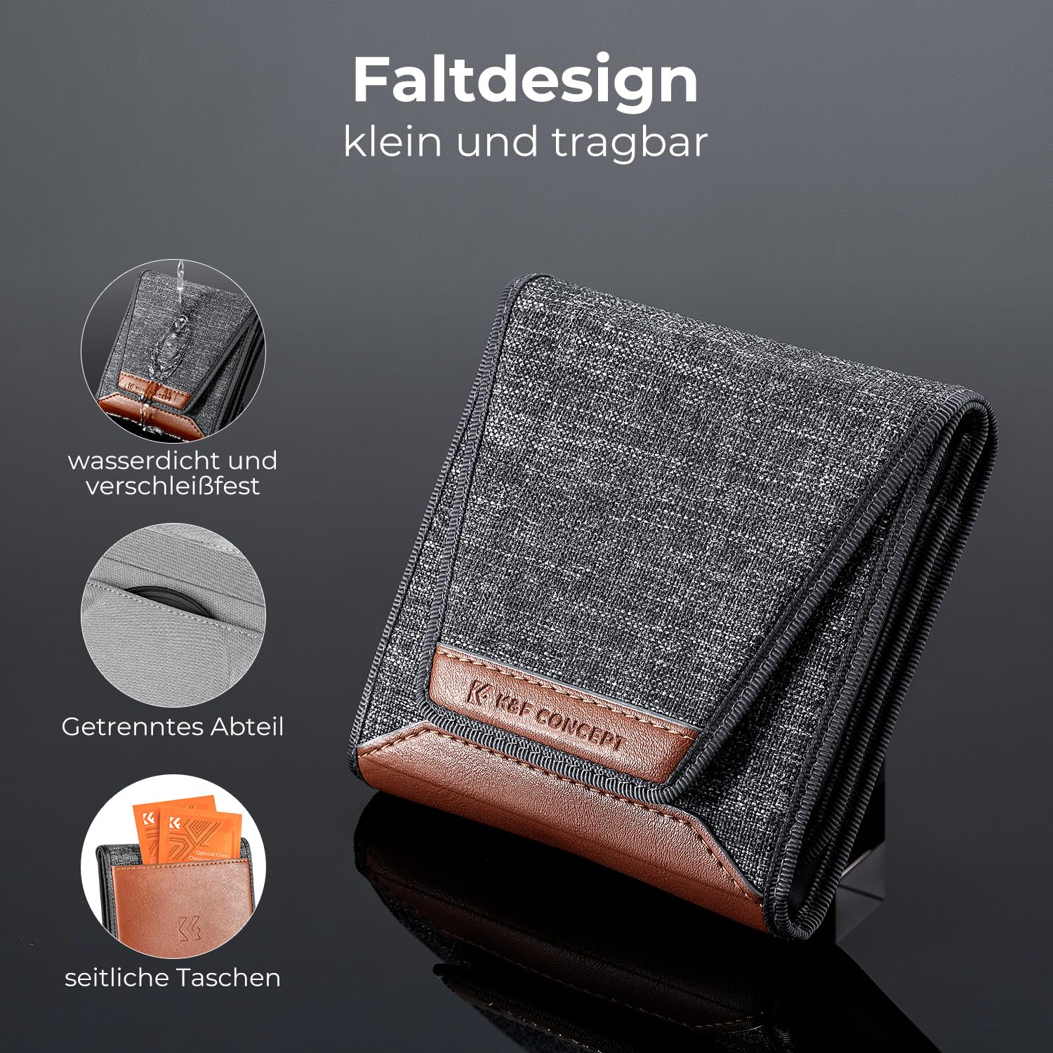 K&F CONCEPT 67mm ND Filterset ND8 + ND64 + ND1000 Filter + Tasche + 3 Tücher mit Fester Neutraldichte 3/6/10 Blendenstufen, Nanobeschichtung, HD, wasserdicht (Nano Dazzle-Serie)