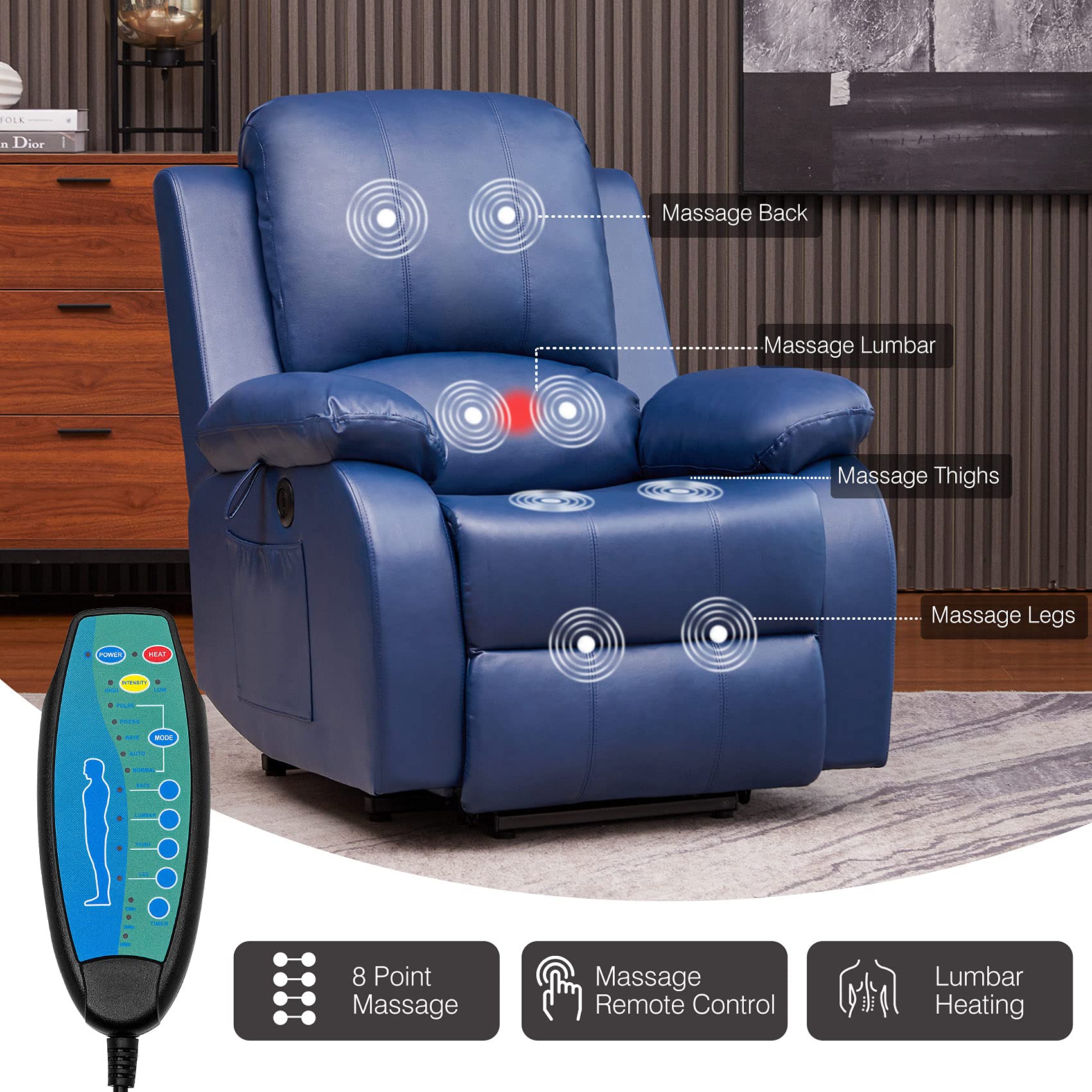 SENYUN Power Lift Recliner Chair for Elderly with Massage and Heat