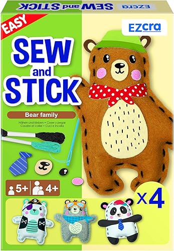 Miniatura 8 de EZCRA Easy Arts and Crafts for Kids - Kit de costura sin desorden para niños - 4 proyectos de costura de unicornio fáciles de hacer - Divertidas
