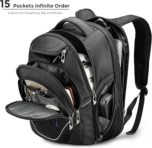 Miniatura 3 de Swissdigital Terabyte - Mochila grande resistente al agua para la TSA, mochila para laptop de negocios para hombres con puerto de carga