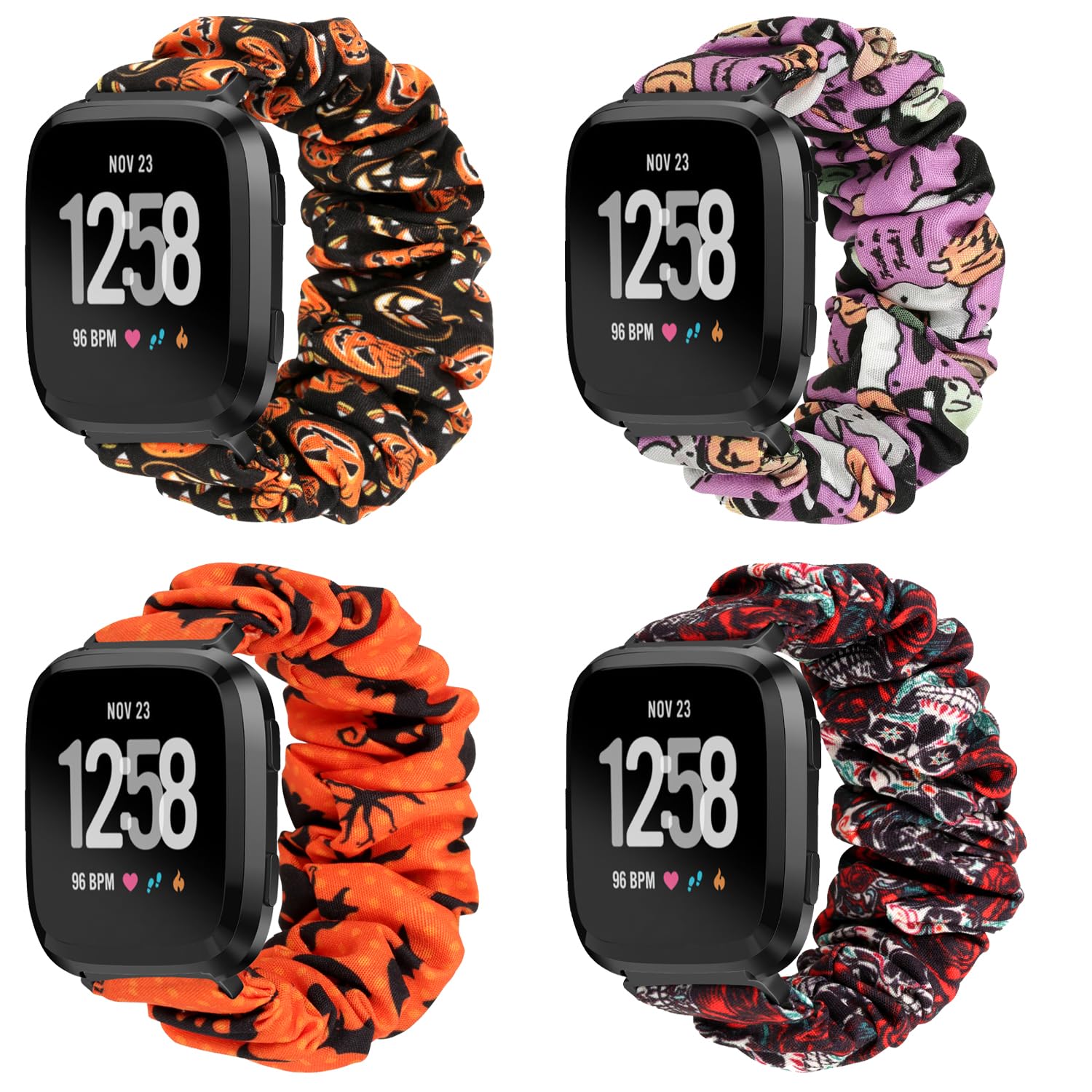 ShuYo Scrunchie Watch Bands for Fitbit Versa/Versa 2 / Versa Lite/Versa SE Women Men,Replacement Soft Nylon Stretchy Wristabnd For Fitbit Versa Smart Watch