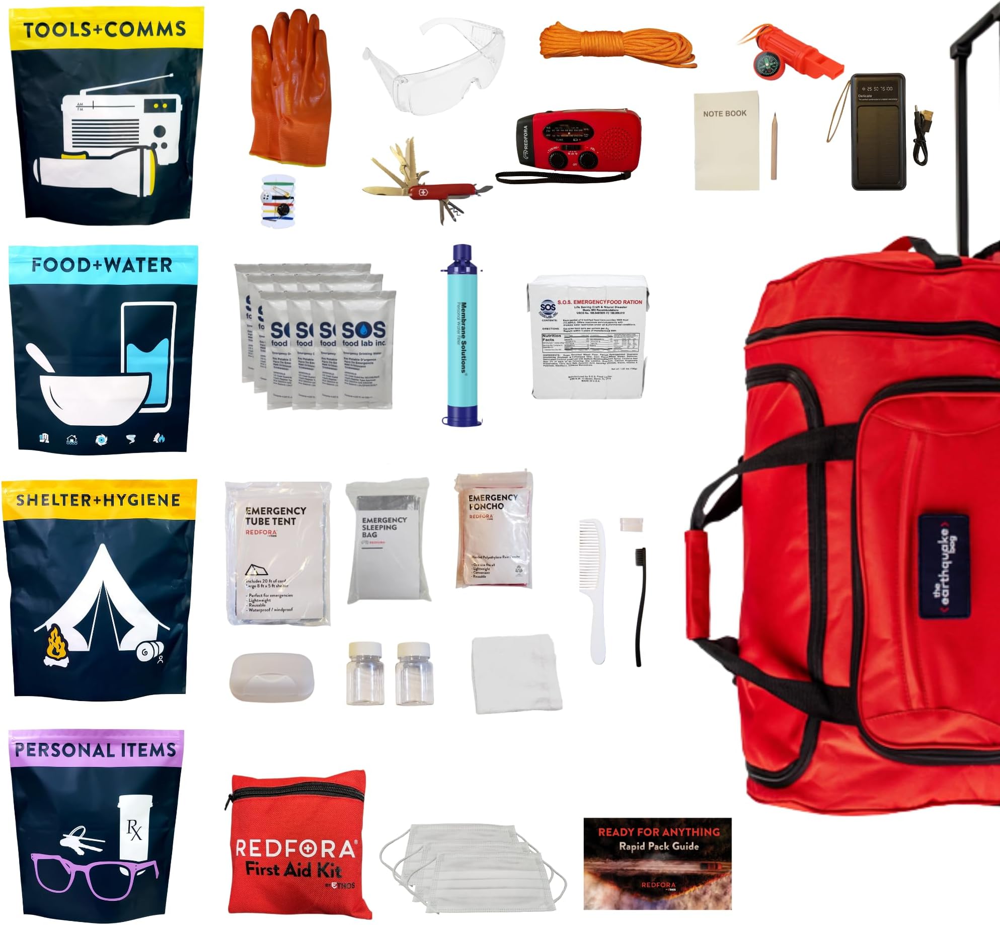 3 Day Complete Earthquake Bag for 3 People