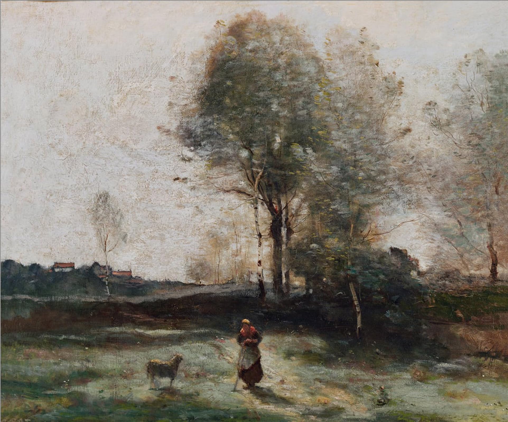 ARTXLXXBN Famous Print Painting Colorful Art Print Landscape or Morning in the Field by Jean Baptiste Camille Corot Canvas Art Decorations for Home Decor 60x90cm