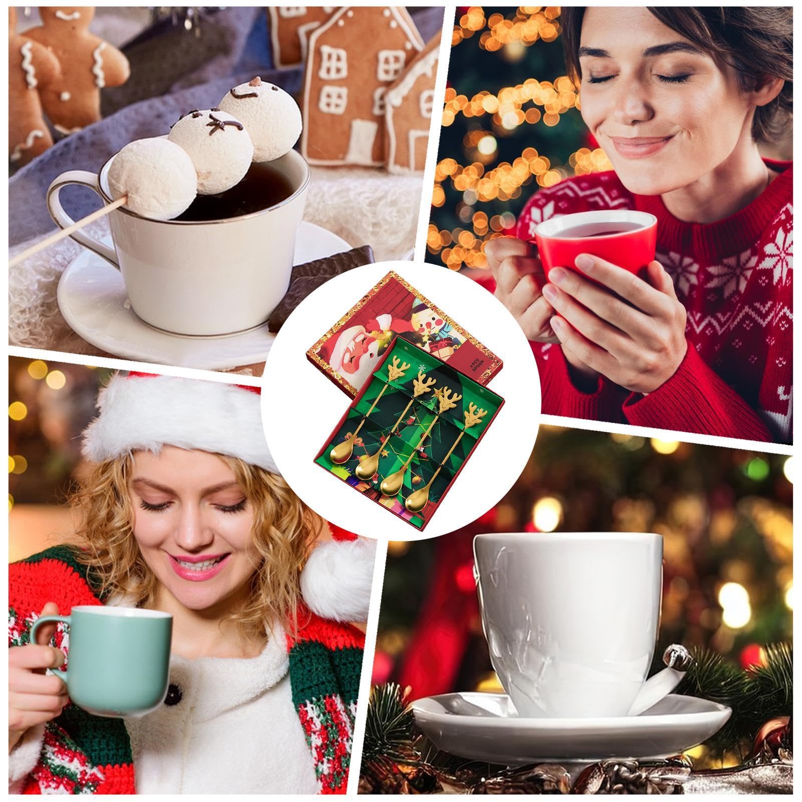 Cucchiai Per Mescolare Caffè 4 Pezzi Cucchiaini per Mescolare in Acciaio
