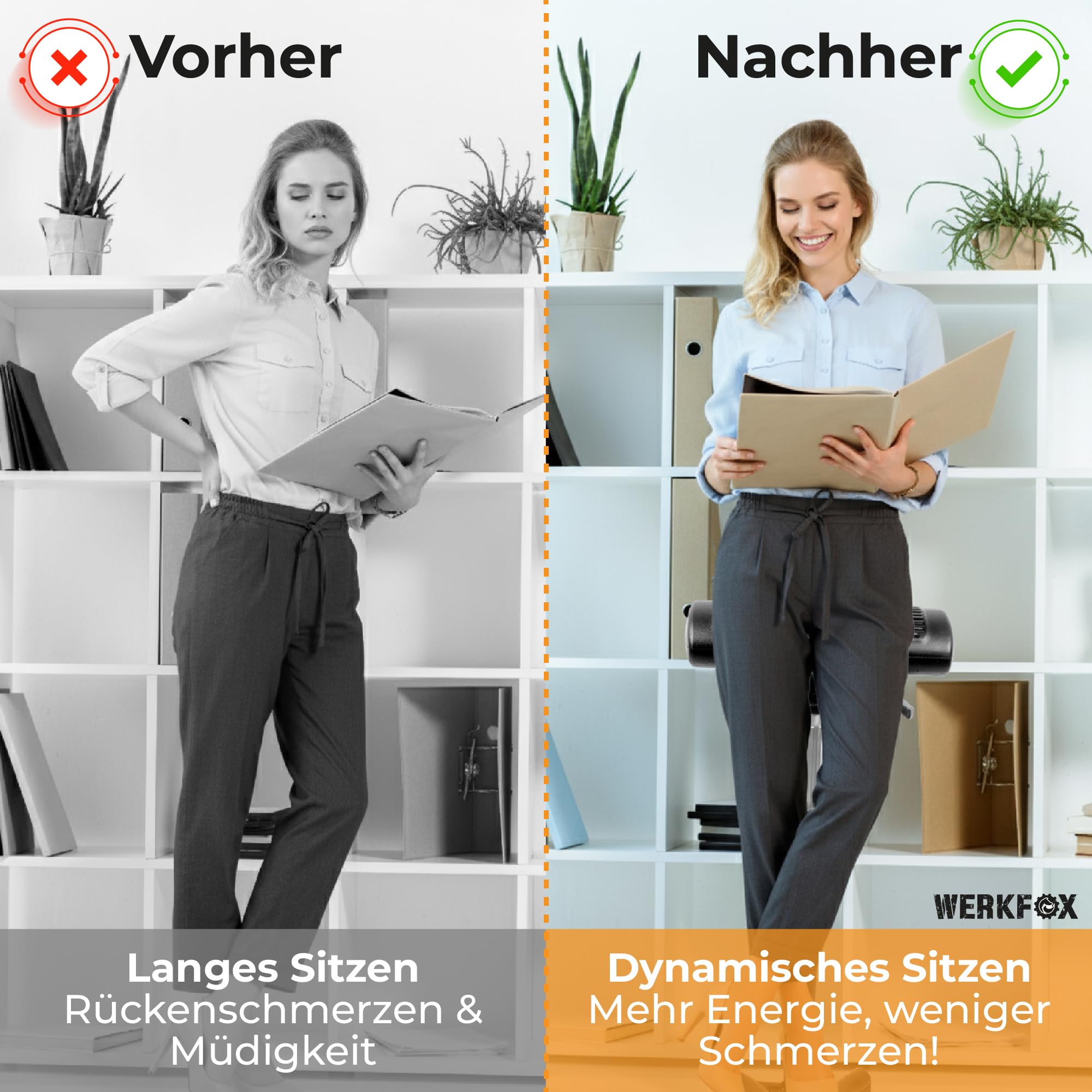 Stehhocker & Stehhilfe bis 85 kg, ergonomisch höhenverstellbar | Entlastet den Rücken am Schreibtisch, stufenloser Stehstuhl für Büro, Polyurethan Werkstatthocker mit Metallrahmen, 7 kg