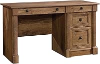 Sauder Palladia Vintage Oak Computer Desk with Drawers, File Storage, Keyboard Tray & Cable Management