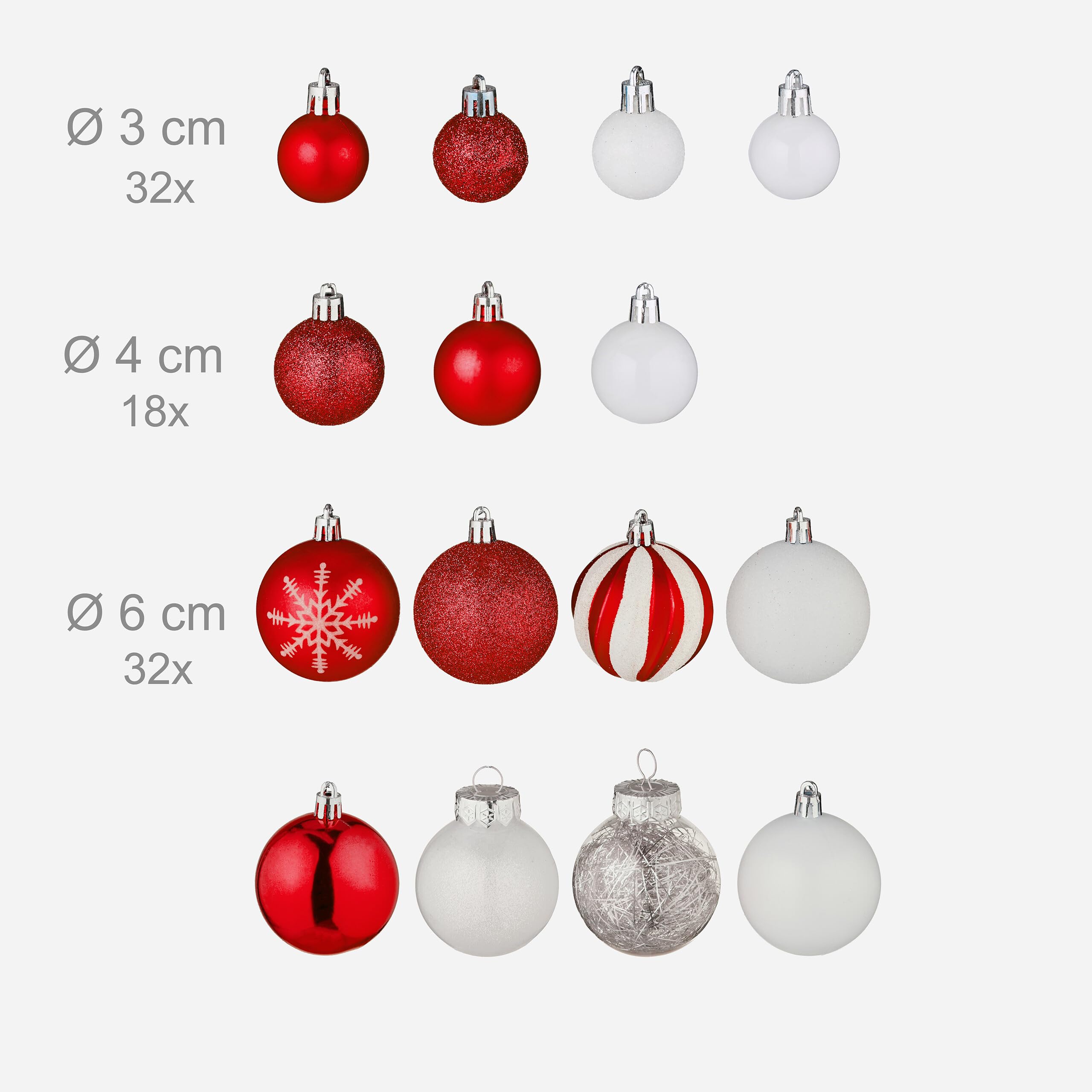 Set 12 Palline di Natale rosse e verdi Magic Light Lantern 8 cm