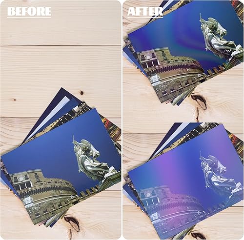 Miniatura 4 de 2 Tipos de Vinilo de Laminación de Superposición Holográfica Transparente A4 Tamaño Autoadhesivo Laminado Impermeable, 10 Hojas 8.25 x 11.7 Pulgadas