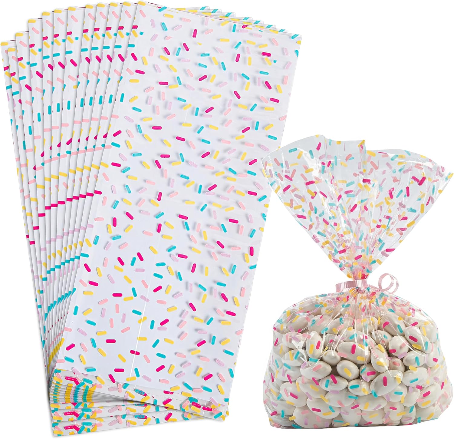 Fun Express Donut Sprinkles Cellophane Bags (12 pack) Party Supplies