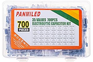 PANMILED: 35 Values Aluminum Electrolytic Capacitor Assortment Kit for Electronics