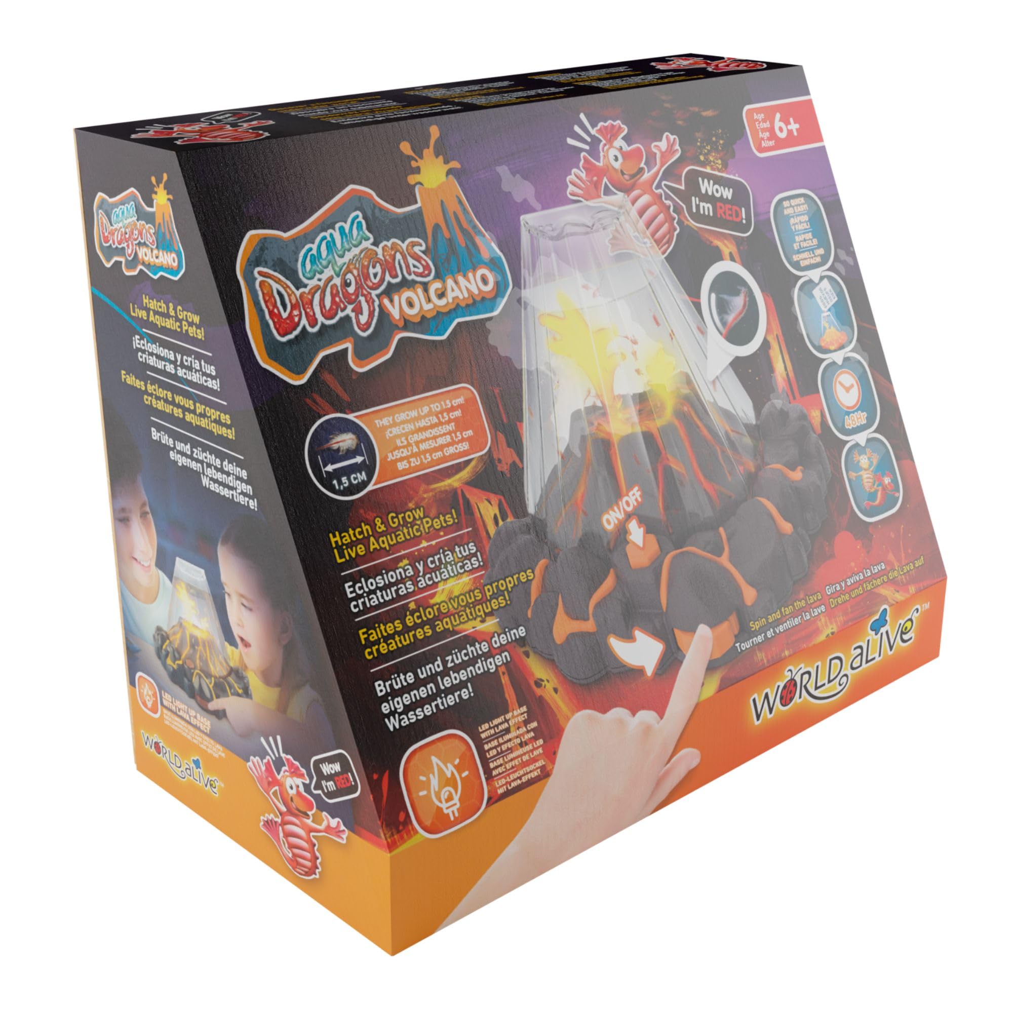 RED Aqua Dragons Volcano: Flickering Lava LED Light up Base