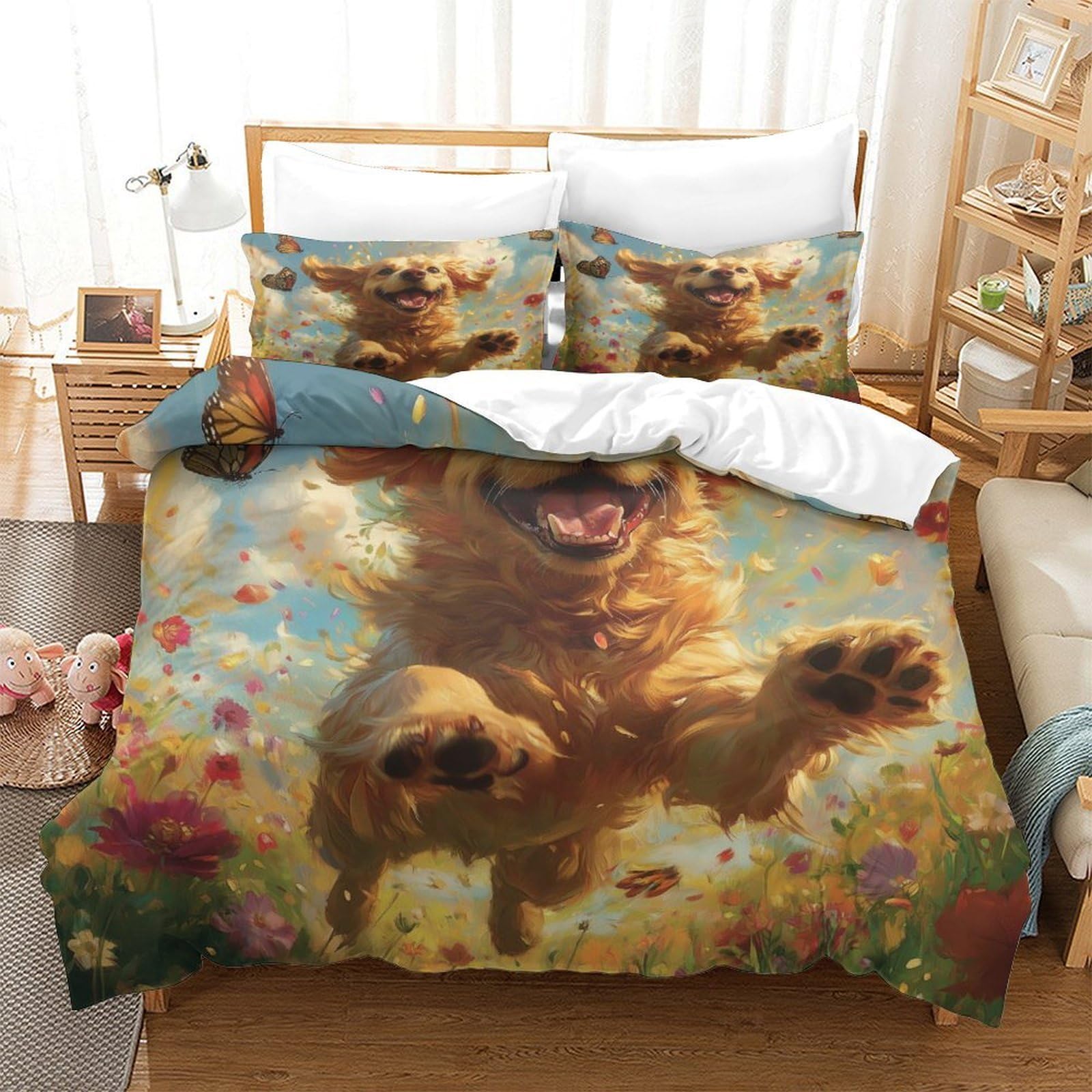 Housse de couette Jésus 3D en microfibre 260x220 cm avec taies d'oreiller assorties pour lit Super King