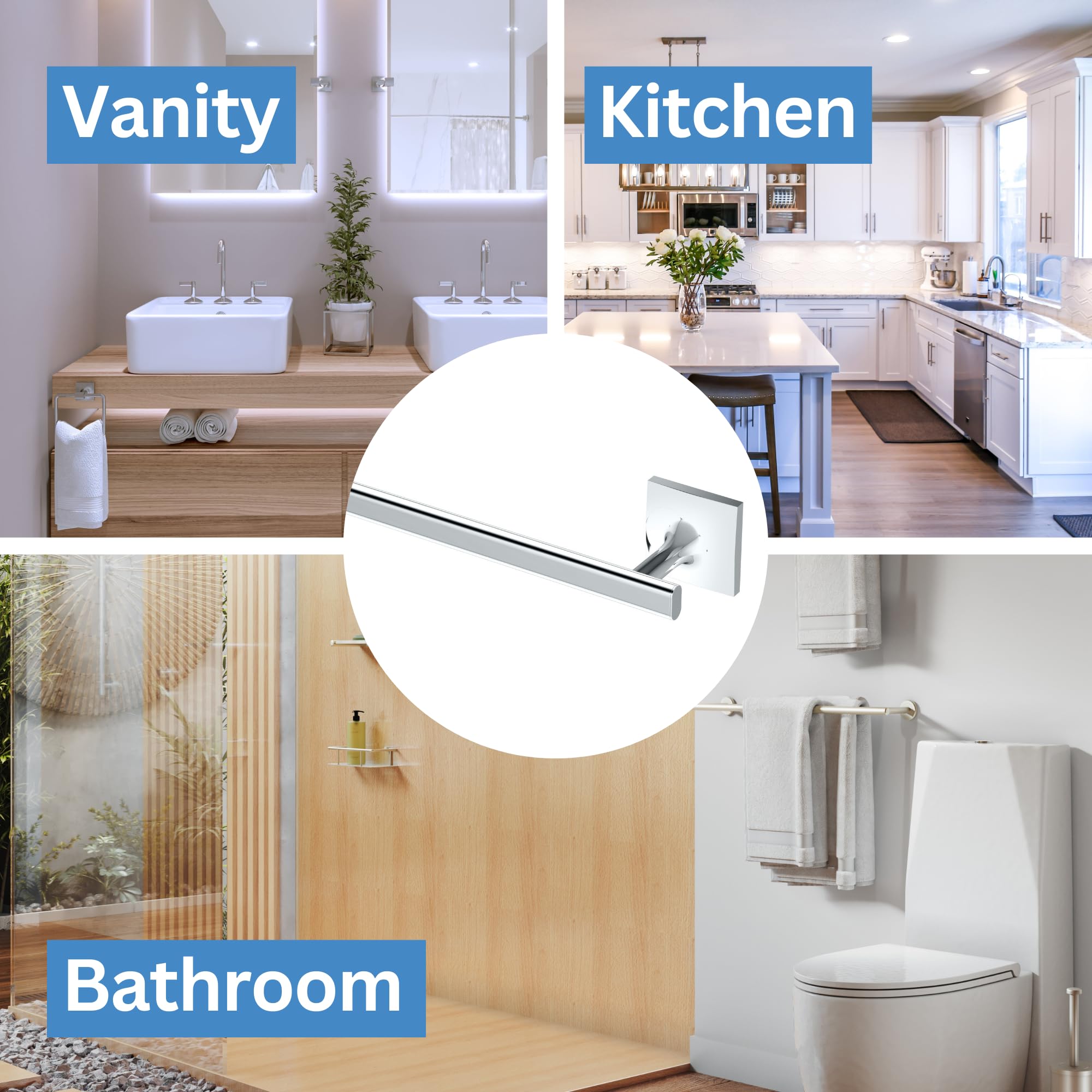 Gatco 5580 Waterline Towel Bar, 24 Inch, Chrome - Image 4