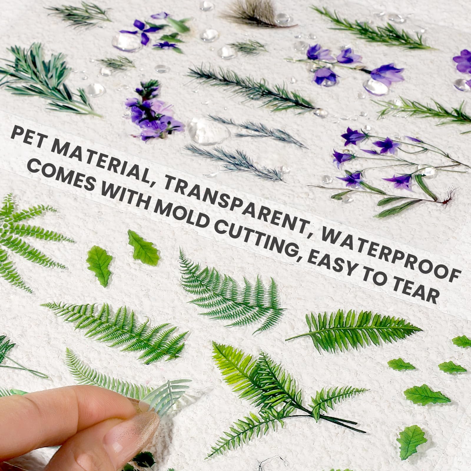 YGDZ Flower Stickers - 36 Sheets 520PCS Natural Transparent Floral Stickers for Scrapbooking, Journaling & Decorating - Image 7