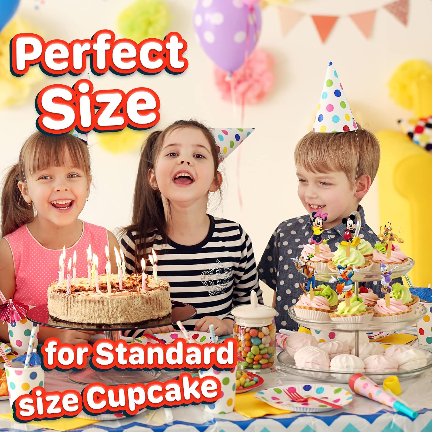 24x Cupcake Topper Picks (Micky Mouse)