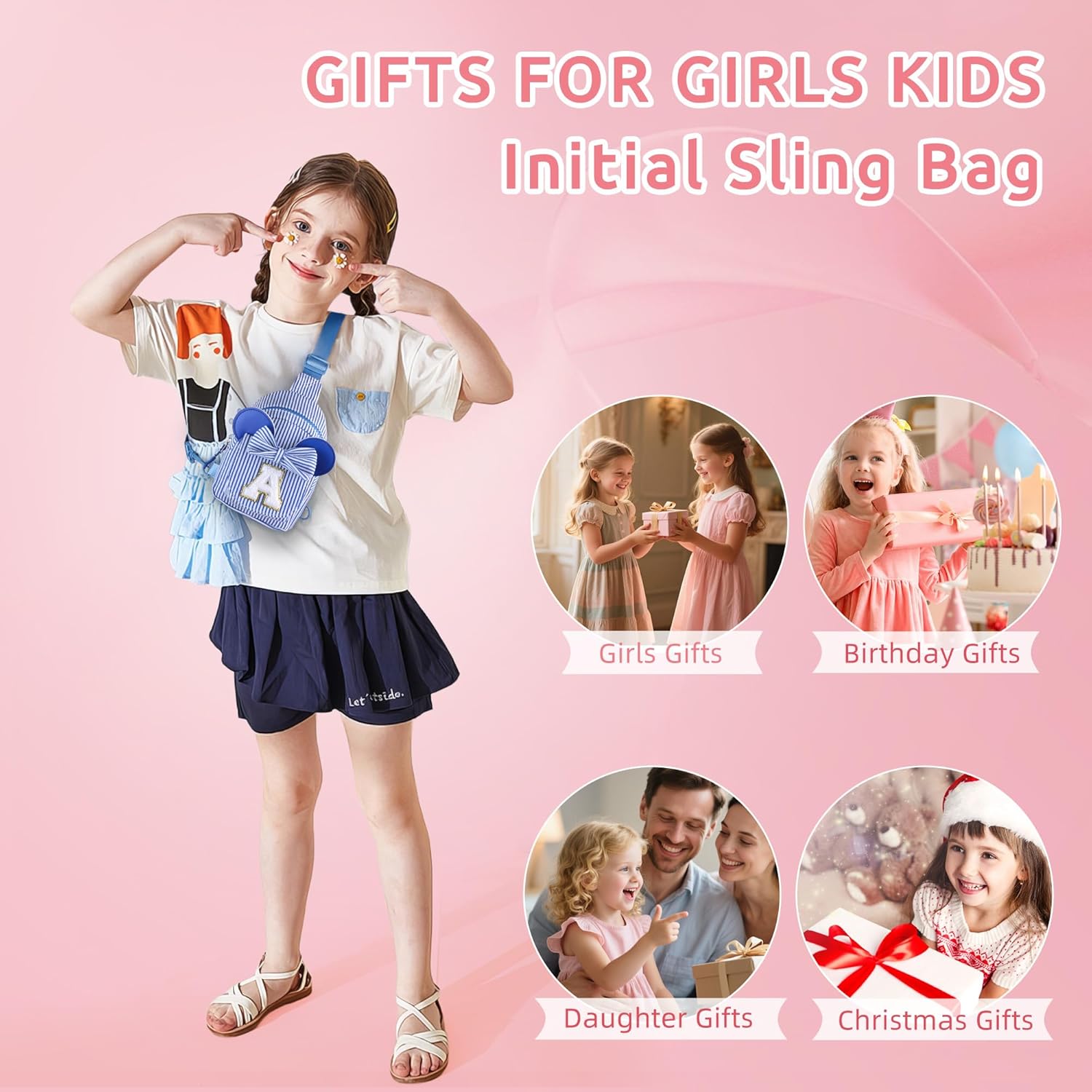 YOOLIFE Sling Bags for Girls Kids - Gifts for Kids Girls | Initial Small Crossbody Belt Bag Purses for Girl Kid Birthday Gift - Image 7