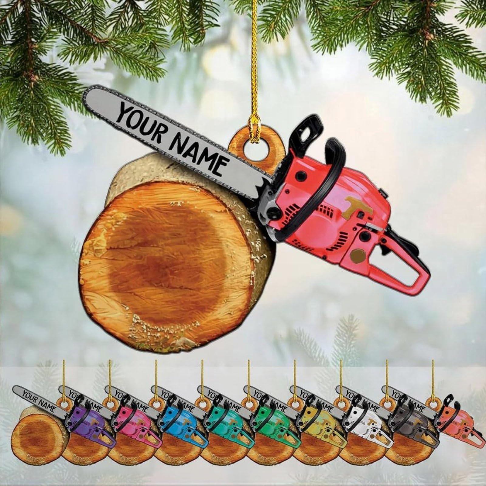 Luckluccy Personalized Arborist Ornament,Carpenter Wood Working Wood Worker Logger Lumberjack Tree Climber Ornament,Tree Hanging Ornament (H1)