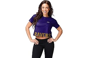 FOCO Womens NFL Team Logo Ladies Fashion Crop Top Shirt, Bottom Line