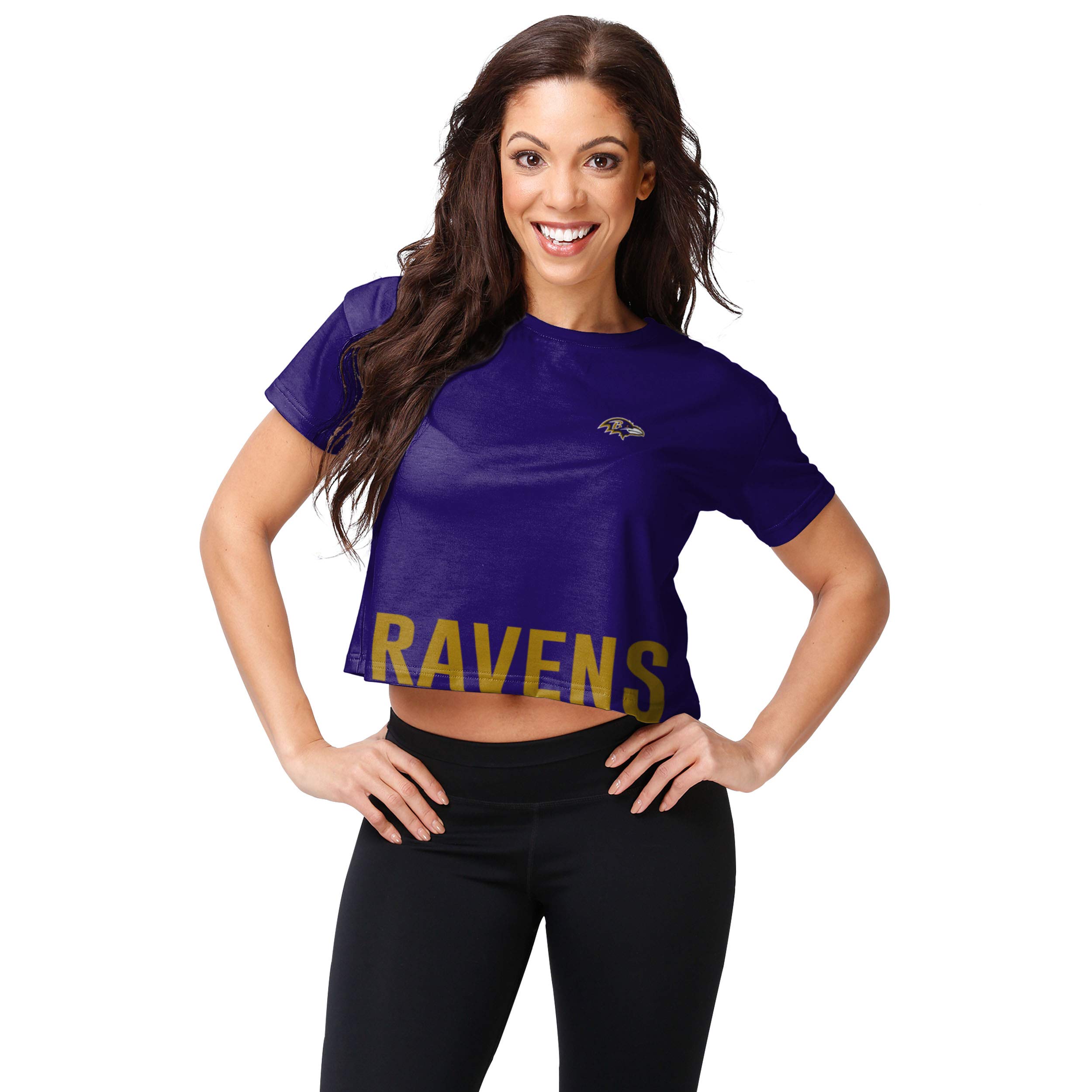 FOCOWomen's NFL Team Logo Ladies Bottom Line Fashion Crop Top Shirt