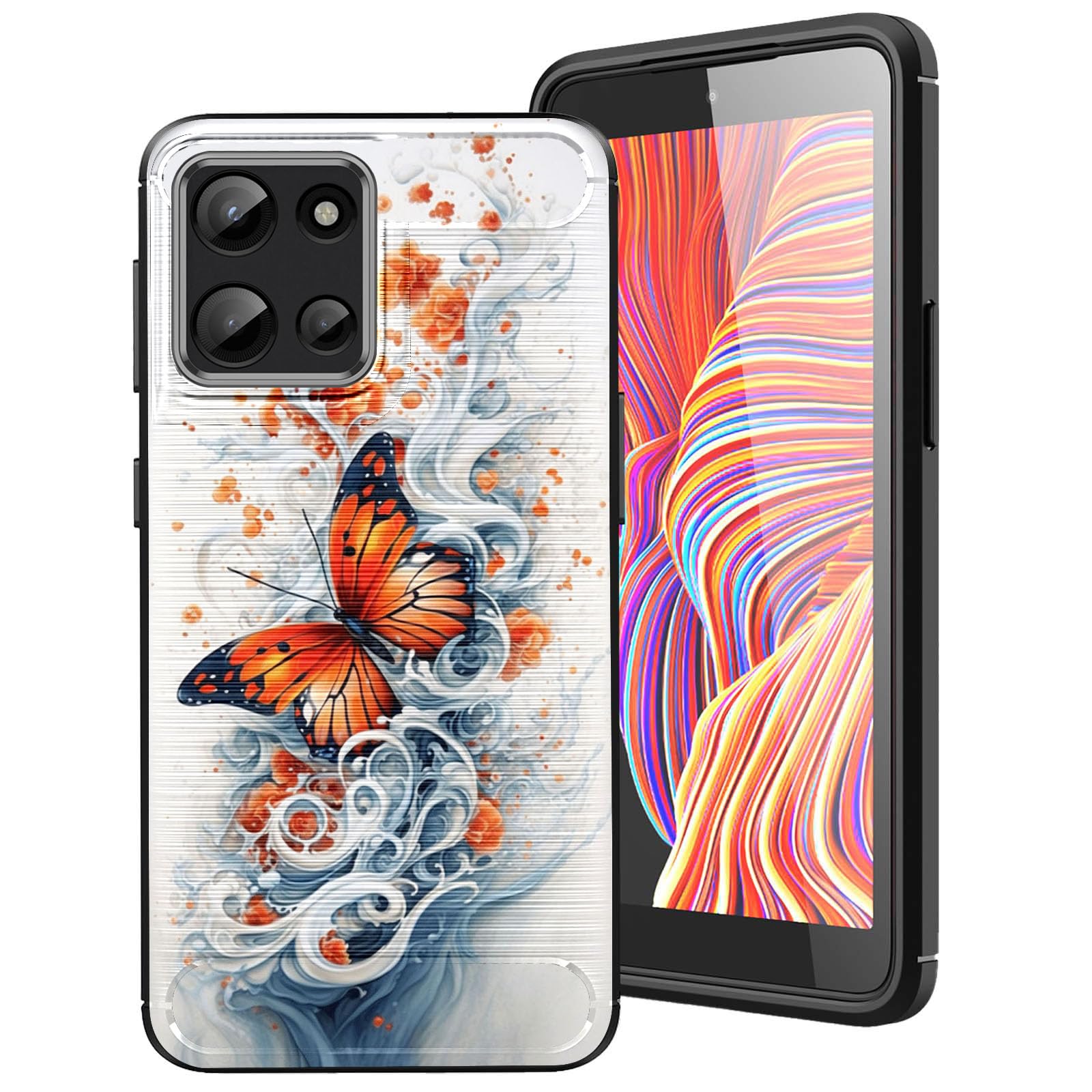 Ästhetische Handyhülle Für Moto G Power 2023 – Zeitungs-Collage Mit Schmetterlingen, TPU, Stoßfest