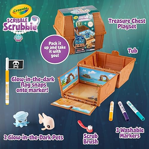 Miniatura 8 de Crayola Scribble Scrubbie Pets Glow Ocean Playset, juguetes para niños y niñas, regalos para niños de 3, 4, 5, 6 años
