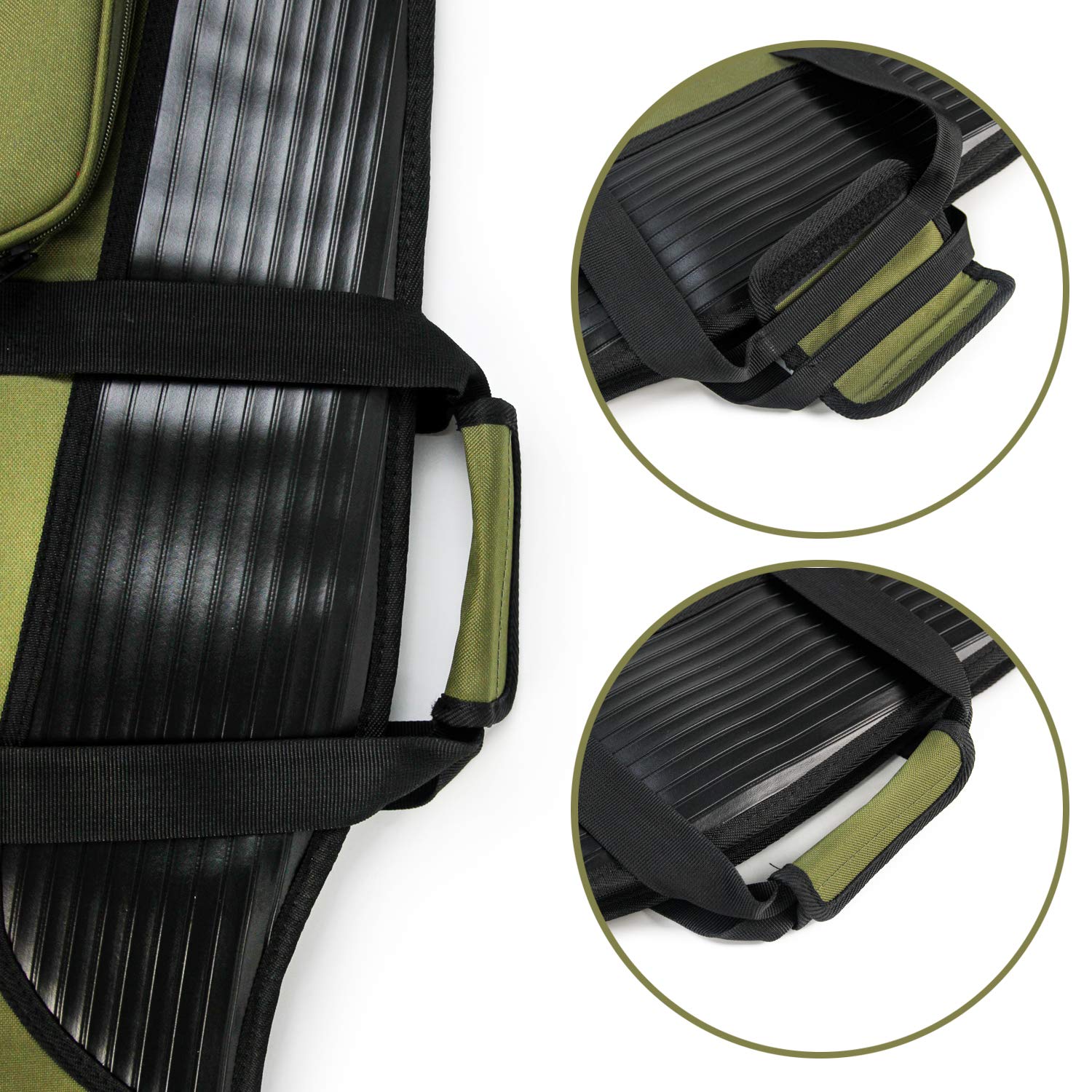 GUGULUZA Funda para Carabina, Acolchada Bolsa de Transporte con Correa de Hombro Ajustable para Rifle Armas, Verde 130cm