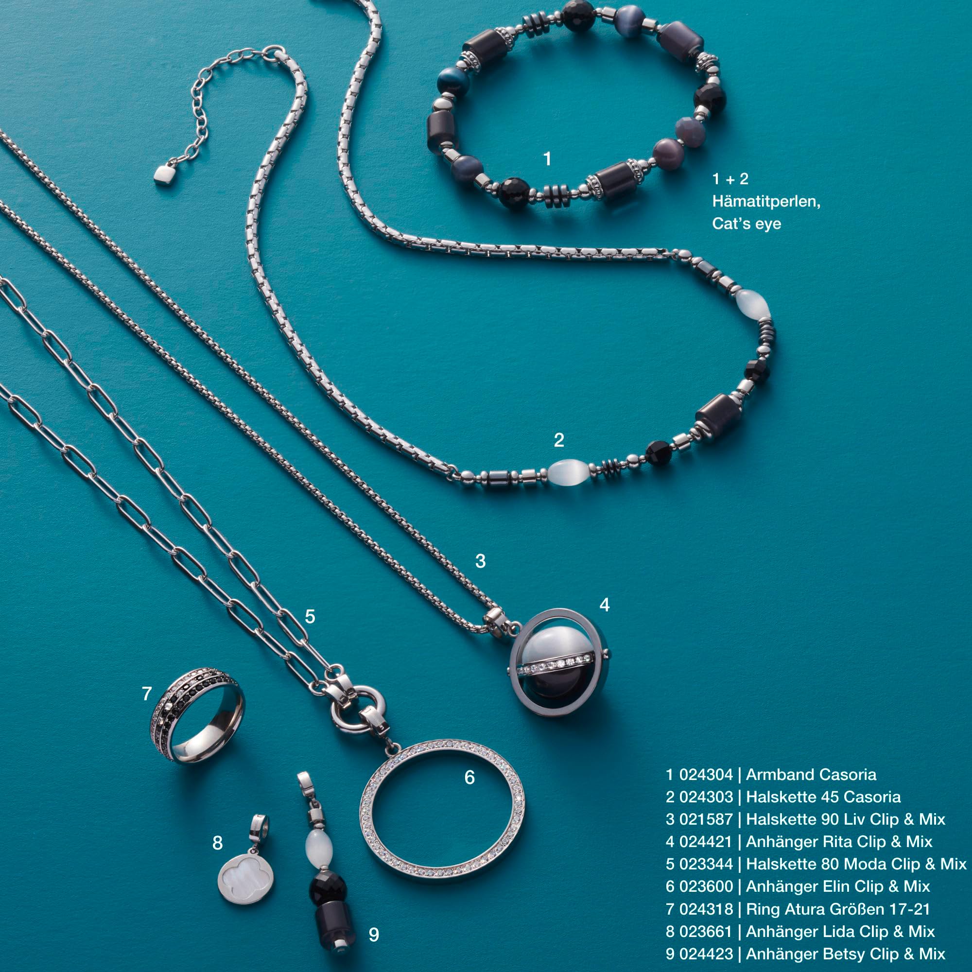 JEWELS BY LEONARDO Ring Atura, Band-Ring aus silberfarbenem Edelstahl, Gr. 19 (60), klare und schwarze Zirkonia Steinchen, Schmuck Damen Geschenk, 024320