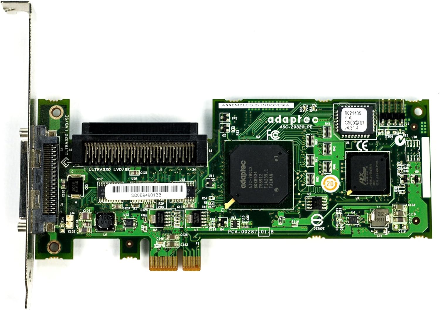 Adaptec PCIe x1, single-channel Ultra320 SCSI card ASC-29320LPE