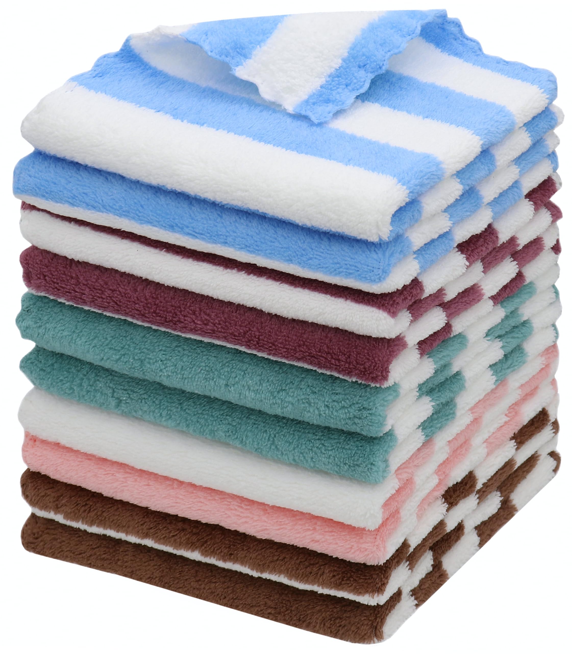 HFGBLG Microfiber Cleaning Cloth Lint Free Cleaning Rags, 10 Pack Fast Drying Dish Rags for Cleaning, Super Absorbent Kitchen Dish Cloths for Wash